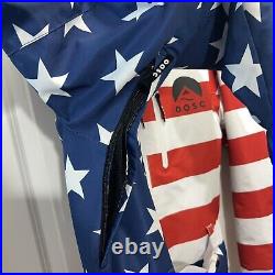 OOSC American Flag USA One Piece Men's Hooded Snowsuit Ski Suit The Revere 2.0