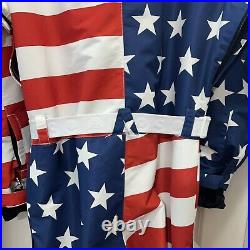 OOSC American Flag USA One Piece Men's Hooded Snowsuit Ski Suit The Revere 2.0