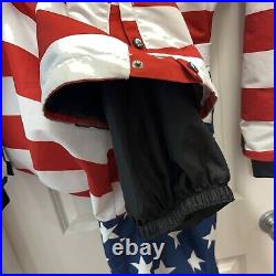 OOSC American Flag USA One Piece Men's M Hooded Snow Ski Suit The Revere 2.0