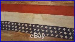 Old American U. S. Silk Flag Bunting CIVIL War Era 12 Ft 3 Rows Of Stars America