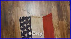 Old American U. S. Silk Flag Bunting CIVIL War Era 12 Ft 3 Rows Of Stars America