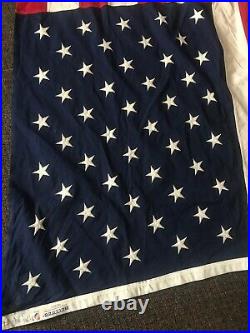 Old Vtg American Flag Bulldog Bunting Embroidered 50 Stars 5 X 91/2 -USA