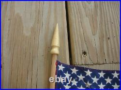 Old Vtg United States Of America USA American Flag LOT Decorative Top Wood