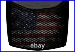 Ovals Metal Grate American Flag Truck Hood Wrap Vinyl Car Graphic Decal USA