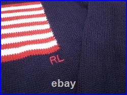 POLO RALPH LAUREN ICONIC AMERICAN FLAG SWEATER MADE IN USA NAVY size L