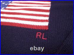 POLO RALPH LAUREN ICONIC AMERICAN FLAG SWEATER MADE IN USA NAVY size XS