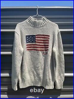 POLO RALPH LAUREN NWT Women's RL'67 USA American Flag Mock Neck Sweater SZ XS