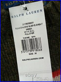 POLO Ralph Lauren American Flag Jumper Cashmere (M) RRP£249 Green Pit-Pit 19.5