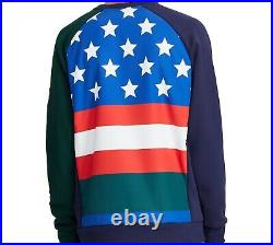 POLO Ralph Lauren Downhill Skier Ski 92 Sweatshirt USA Flag Sweater Holiday M