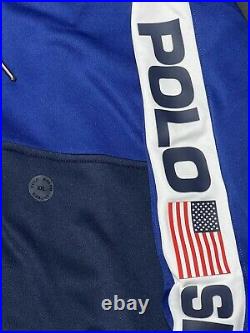POLO SPORT Ralph Lauren Men's Quarter-Zip Pullover Sweatshirt Size 2XL XXL Flag