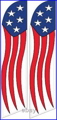 Patriotic American Feather Banner Flags (Complete Kits, Pack of 2)
