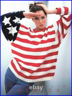 Perry Ellis America 1989 American Flag Sweater Small Christy Turlington
