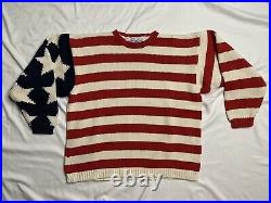 Perry Ellis America 1989 American Flag Sweater Small Christy Turlington