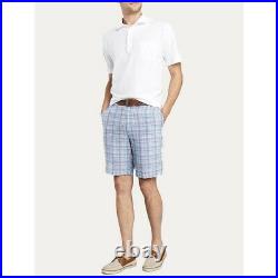 Peter Millar Seaside Madras Plaid 100% Linen Men's Shorts Size 40 NEW Summer