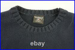 Polo Jeans Knit American Flag Sweater Mens XXL Navy Blue USA on Sleeve