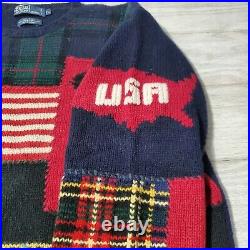 Polo Ralph Lauren 911 Tribute Sweater Vintage Rare Men XL Hand Knit 2002
