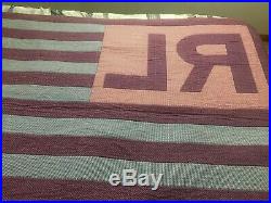 Polo Ralph Lauren American Flag 54 x 72 Throw Blanket Made in USA Vtg 90s Wrap