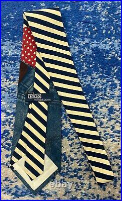 Polo Ralph Lauren American Flag Denim Jeans Logo Blue Cream Red Star Necktie USA