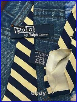 Polo Ralph Lauren American Flag Denim Jeans Logo Blue Cream Red Star Necktie USA