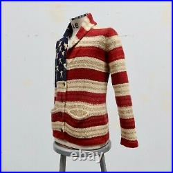 Polo Ralph Lauren American Flag Shawl Collar Cardigan Jacket Mens Size S USA