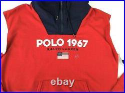 Polo Ralph Lauren American Flag USA 1967 Colorblocked Pullover Sweatshirt Hoodie