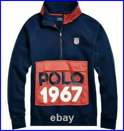 Polo Ralph Lauren American Flag USA 1967 Fleece Pullover Sweatshirt Mockneck 1/2