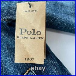 Polo Ralph Lauren American Flag USA Denim Jean Trucker Jacket Blue Mens Size XL
