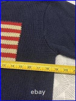 Polo Ralph Lauren American Flag Vintage 90s Cotton Knit Sweater Men's XL USA