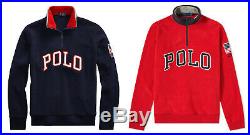 Polo Ralph Lauren American USA Flag Half Zip Fleece Sweatshirt New $148