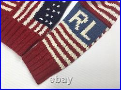 Polo Ralph Lauren American USA Flag Patchwork Patriotic Knit Sweater July 4th S