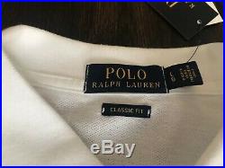 Polo Ralph Lauren Classic Fit USA American Flag Polo Bear Polo Shirt White Sz L