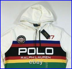 Polo Ralph Lauren Colorblocked American Flag Alpine Racing Pullover Hoodie 1992