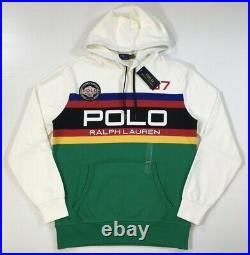Polo Ralph Lauren Colorblocked American Flag Alpine Racing Pullover Hoodie 1992
