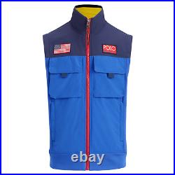 Polo Ralph Lauren Colorblocked Hi Tech USA Flag Climber Jacket Vest Sportsman