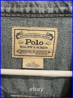 Polo Ralph Lauren Denim Jacket American Flag- Sz Large Blue LIMITED EDITION