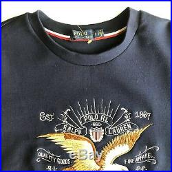 Polo Ralph Lauren Eagle Flag 1967 Sweater American USA Navy Blue RL Sz L