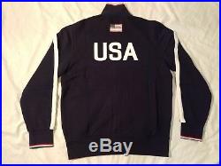 Polo Ralph Lauren Full Zip Fleece Sweater Jacket Navy Blue USA Olympic Mens NWT