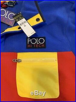 Polo Ralph Lauren Hi Tech CP 93 USA American Flag Fleece Sweatshirt Pullover XL
