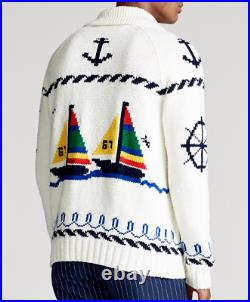 Polo Ralph Lauren Men CP 93 Sailing Yacht Regatta Full Zip Knit Sweater Cardigan