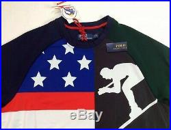 Polo Ralph Lauren Men Downhill Skier 92 American Flag Sweater Sweatshirts Cookie
