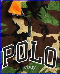 Polo Ralph Lauren Men's Green Camouflage 1/4 Zip Fleece Sweatshirt Size XL