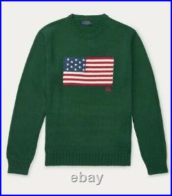 Polo Ralph Lauren Men's Iconic Flag Cotton Sweater (S. M. L. XL) Northwest Pine. USA