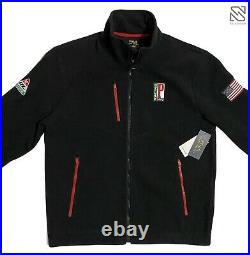 Polo Ralph Lauren Men's P Racing 1992 Patch Fleece Zip Jacket Black S, M, L $298