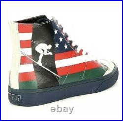 Polo Ralph Lauren Men's Solomon USA American Flag High Top Shoes Size 10.5 NEW