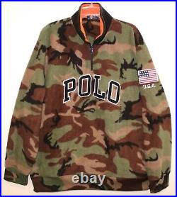 Polo Ralph Lauren Mens Camouflage 1/2 Zip POLO Fleece Jacket NWT $148 Size L