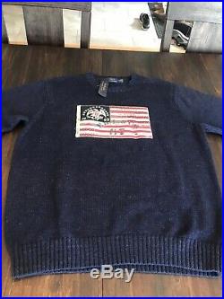 Polo Ralph Lauren Mens Sweater Our Banner of Glory American Flag USA Eagle Sz XL