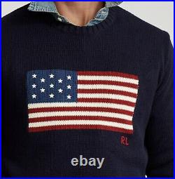 Polo Ralph Lauren Mens The Iconic Flag Sweater Jumper Made in USA Cotton S