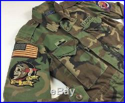 Polo Ralph Lauren Military Army Camo American Flag Skull Bomb Field Jacket Patch