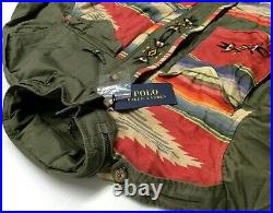 Polo Ralph Lauren Military Army Repair Patchwork Southwestern Aztec Field Jacket