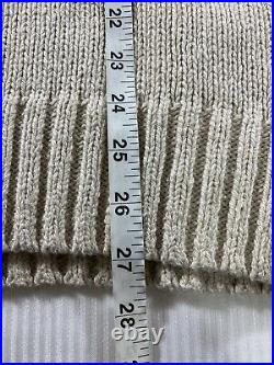 Polo Ralph Lauren RL-67 USA American Flag Mock Neck Knit Sweater Beige Mens S